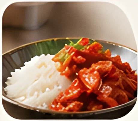 Lin Kimchi a acompanhar arroz